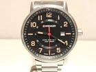 RETRO SWISS PILOTS MILITARY STYLE ST.STEEL MEN CHRONOGRAPH QUARTZ WATCH"WENGER"