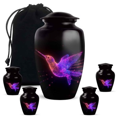 Humming Bird Black Mini Ashes Women Men Male Female Funeral 10'' & 3'' Set of 5