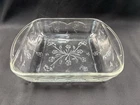 Vintage Anchor Hocking Savannah Glass Baking Dish 9” Square Embossed Floral Pan