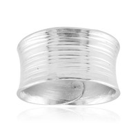 Cavill Damen Ring 925 Sterling Silber Breit Modern Texturiert Echtschmuck