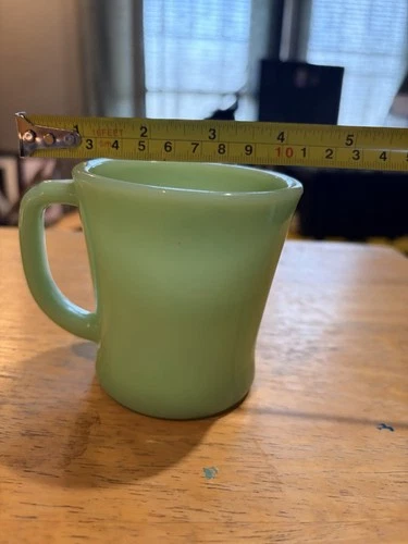 Vintage Fire King Jadeite Green D Handle Mug Oven Ware Glass Coffee Cup