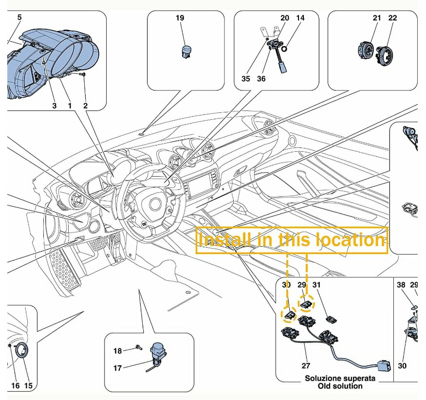 Window Lift Switch kit Combination For Ferrari California T OEM   309096 309097