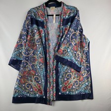 Vintage Edith Martin Kimono Cardigan "L" Made in USA Silky Touch 1960 Boho Chic