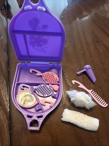 Vintage Barbie Beauty Secrets Purple Case Mirror & Accessories 1979 Mattel Set