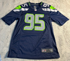 Seattle Seahawks NFL Nike Blue Game Jersey Men's Small #95 L.J. Collier