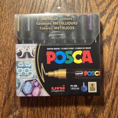 Posca Acrylic Paint Marker 8 Set Water-based Metallic Medium Point LOOK