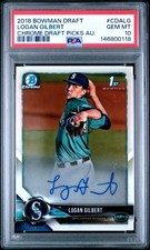 2018 Bowman Draft Chrome 1st Draft Auto #CDALG Logan Gilbert Chrome PSA 10
