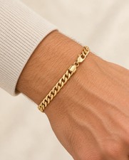 5.5mm Cuban Chain Bracelet in 14K Yellow Gold