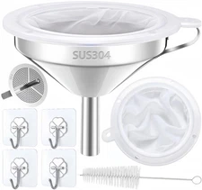 Funnel for Filling Bottles, 5 Inch Food Grade 18/8 Stainless Steel Kitchen Fu...