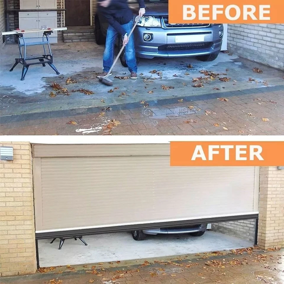 Sellos amortiguadores inferiores para puertas de garaje de 16 pies resistentes a la intemperie de goma universales Foto 2 de 4