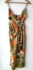 NEW LOOK - TROPICAL WRAP DRESS - SIZE 6 - GREEN