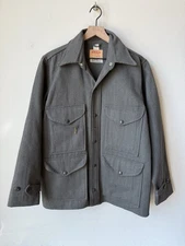 VINTAGE 40s 50s Hercules Whipcord 100% Wool Mackinaw Cruiser Jacket Jac 40 Green