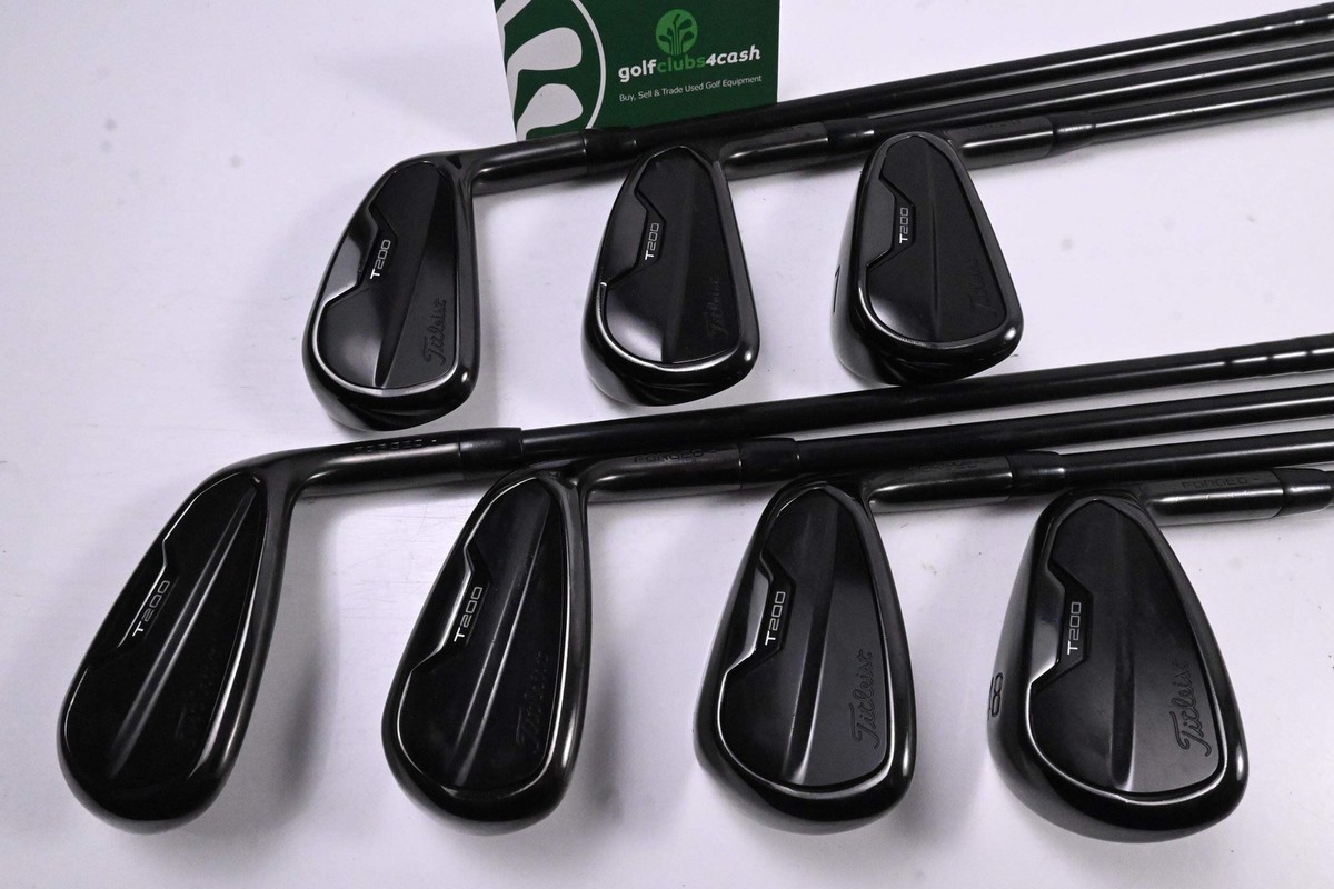 Titleist T200 Ltd Edition Black Irons 5-PW+48 Stiff Flex AMT