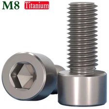 M8 x 1.25 10mm-60mm GR2 Titanium Hex Socket Head Cap Screws Allen Hex Bolts