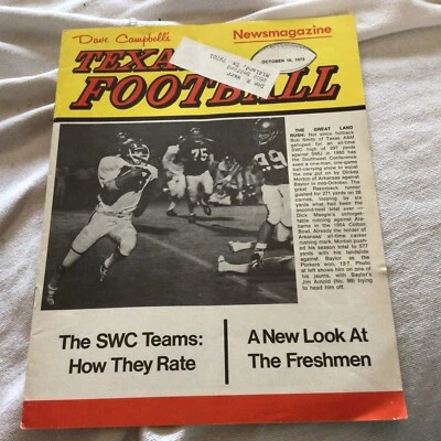 1973 Oct Dave Campbell's Texas Football Newsmagazine SWC Bob Smith Vol XIV No 3 - Image 1 of 4
