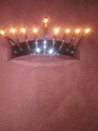 menorah hanukkah Polished Chrome, Has Plug And Extra Bulbs - Picture 6 of 20