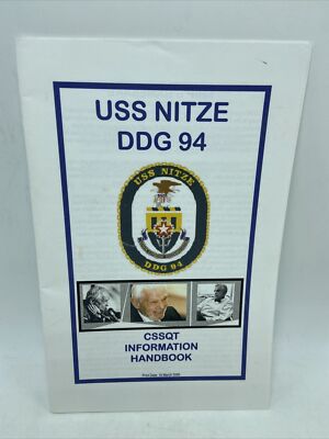USS Nitze DDG 94 CSSQT Information Handbook Paperback