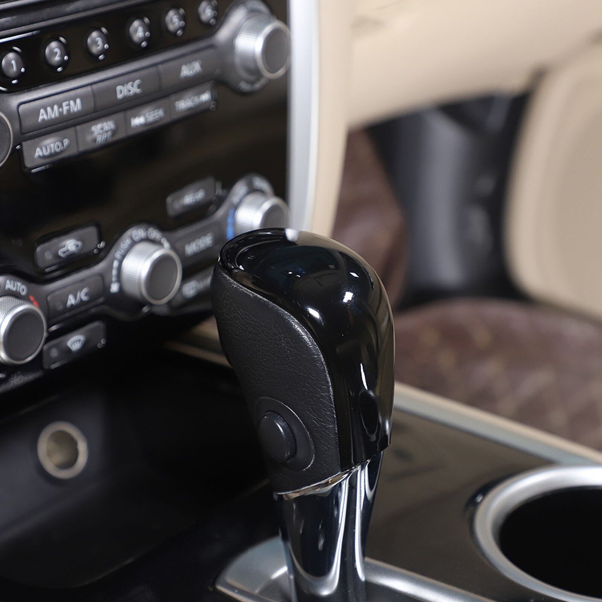 ABS Gloss Black Gear Shift Head Patch Cover For Nissan Pathfinder