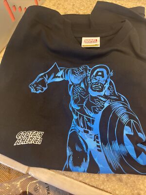 AUTHENTIC A BATHING APE BAPE x MARVEL CAPTAIN AMERICA TEE T SHIRT BLACK L NEW