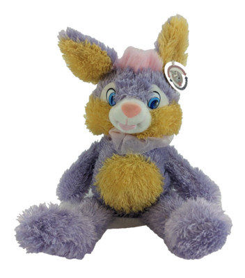 Remona Bunny Rabbit Plush 15'' Stuffed Animal Purple Yellow Blue Eyes New Tags