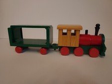 Wooden Train Engine  Cargo Car