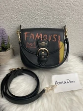 NWT Coach X Jean Michel Basquiat Kleo Shoulder Bag 17 C5663 - Gold/Black