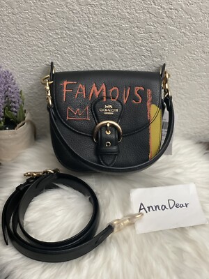 NWT Coach X Jean Michel Basquiat Kleo Shoulder Bag 17 C5663 - Gold