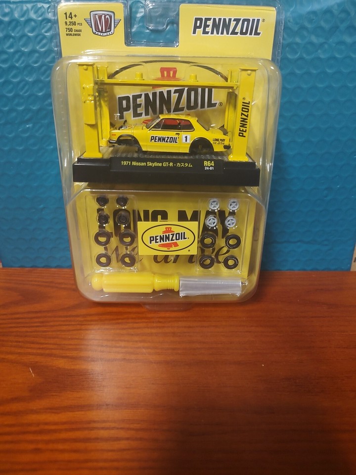 2024 M2 Machines Model Kit R64 Pennzoil 1971 Nissan Skyline GT-R Yellow ...