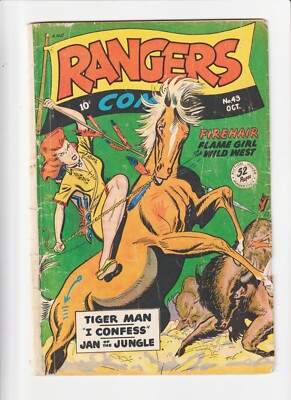 Rangers comics #43 GOLDEN AGE FICTION HOUSE FIREHAIR COVER, | eBay