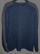 Van Heusen Flex Classic Fit Blue Black Heather Fleece Men's Sweater L NWOT