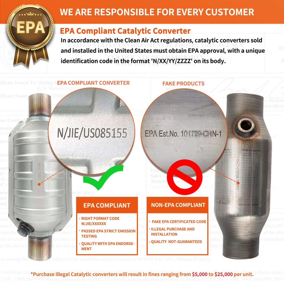 Conversor catalítico para 2001 2002 2003 2004 2005 Volkswagen Beetle 2.0L - Imagem 4 de 4