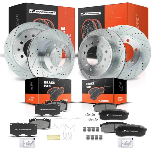 Drilled Rotors & Brake Pads Front and Rear for Toyota 4Runner 0309 FJ