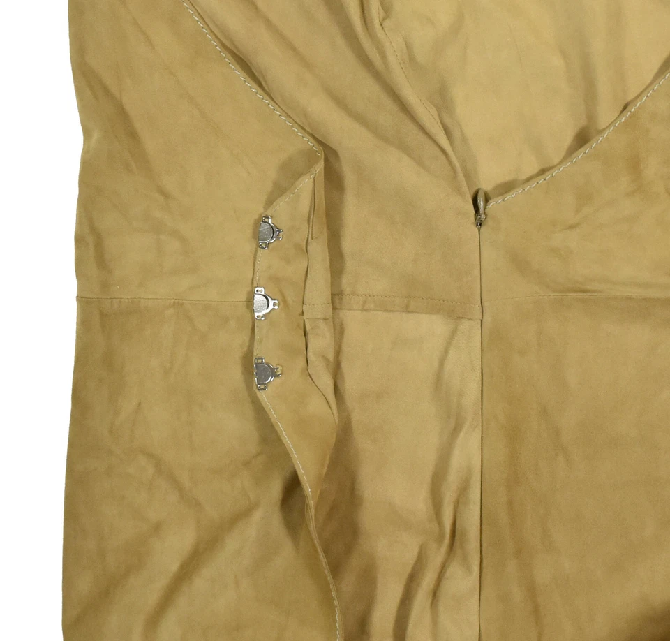 Ralph Lauren Purple Label Tan Suede Leather Wrap Dress 4 New $3850 - Image 4 of 4