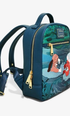 Disney‎ Fox and the Hound Mini Backpack Scenic Nature Design Gold Hardware Teal The Fox and the Hound Mini Backpack | Loungefly main image 3