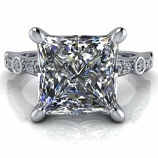 2.20Ct Princess Cut White Moissanite Engagement Wedding Ring 925 Sterling Silver