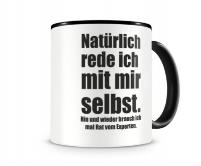 Samunshi Natürlich rede ich mit mir selbst Tasse  2 Farben H:95mm / D:82mm