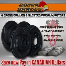 FITS 2013 Acura ILX 2.0L Drill Slot Brake Rotors CERAMIC BLK