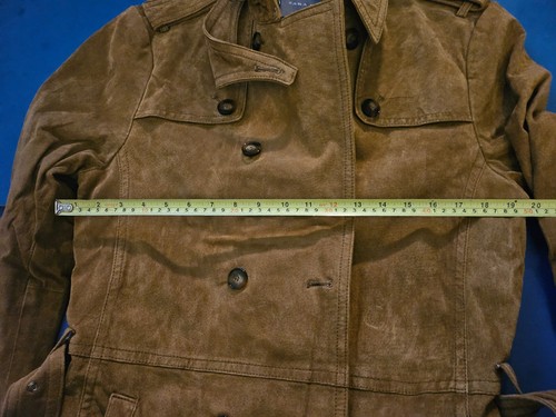 BROWN/ TAN MENS SUEDE TRENCH COAT - Zara Man - Size: Small/Medium - New/ Unworn - Picture 10 of 13