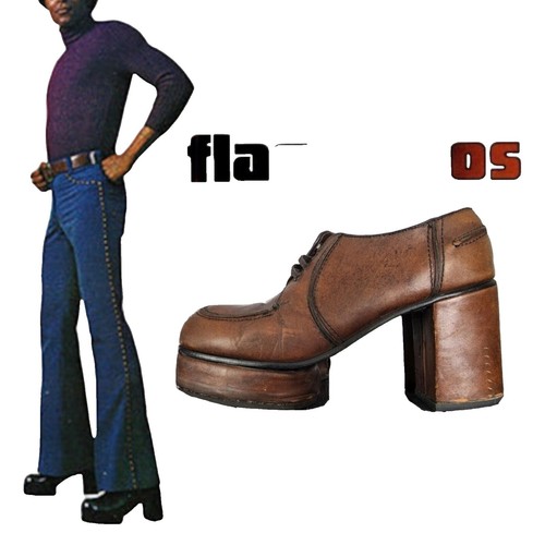 Mens 1970s Disco Pimp Heel Fish Oxford Shoes White Pimp Fish Shoes - Disco - 1970 main image 2