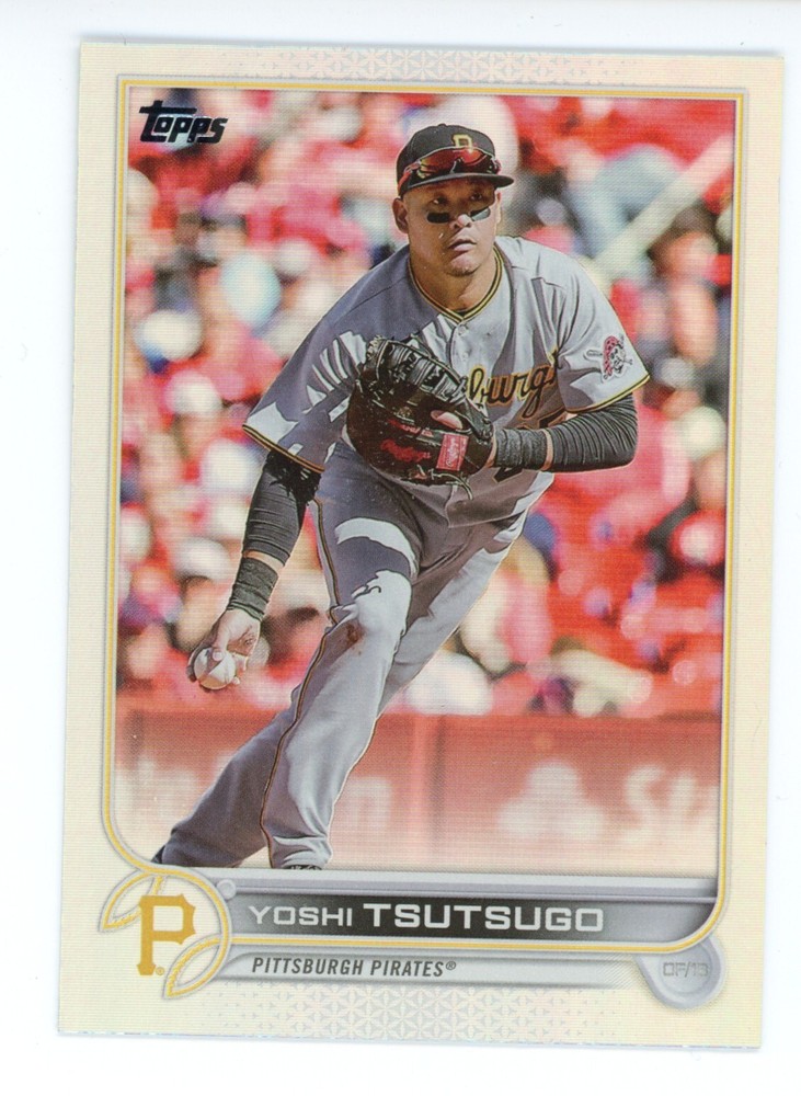2022 TOPPS UPDATE YOSHI TSUTSUGO RAINBOW FOIL PITTSBURGH PIRATES #46