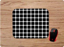 BLACK  WHITE ILLUSION ART DOTS MOVING CUSTOM MOUSE PAD MAT SCHOOL PC GAMING