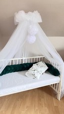 Baldachim. Tiulowy do łóżeczka 2 pompony 8 metrow szeroki. Długi 2 metry  