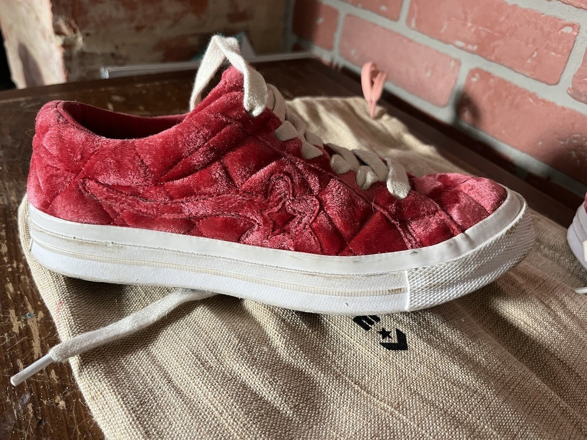 Converse One Star x Golf Le Fleur Quilted Velvet Cherry 2019 Men’s Size 8 Size 5 - Converse One Star x Golf Le Fleur Quilted Velvet  main image 3