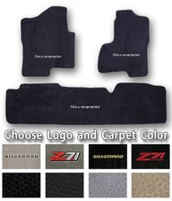 1999-2018 Chevrolet Silverado 3pc Carpet Floor Mats - Pick Color Official Logo 1999-2018 Chevrolet Silverado 3pc Carpet Floor Mats - Pick Color Official Logo
