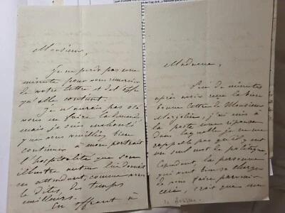 LOT DE 2 LETTRES AUTOGRAPHE MANUSCRITE DU GENERAL CHANGARNIER DE 1858 - Photo 1/4