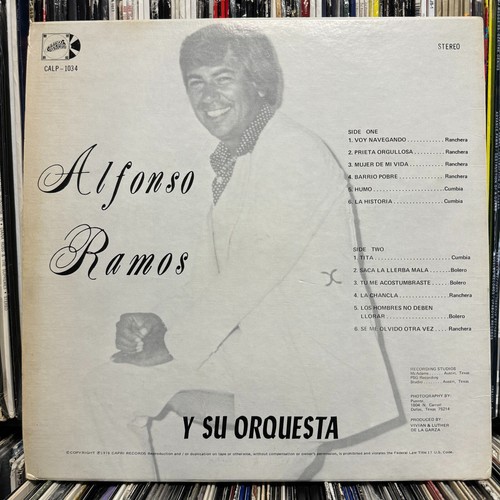 ALFONSO RAMOS Y SU ORQUESTA (VINYL LP) 1976!! RARE!! CAPRI RECORDS / CALP-1034 - Picture 2 of 4