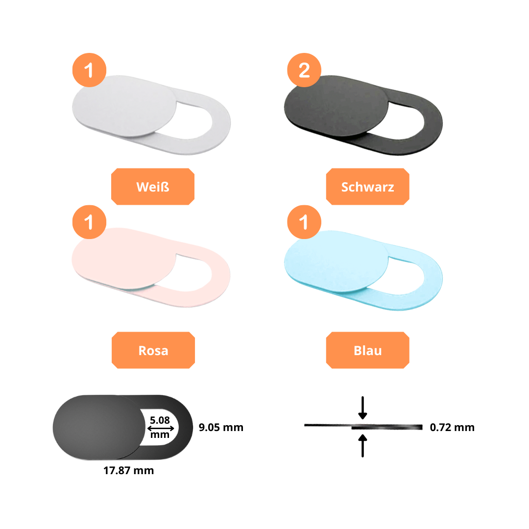 Webcam-Abdeckung Privacy Slider - Ultradünne Kameraabdeckung Für Laptop, Smartphone & Tablet