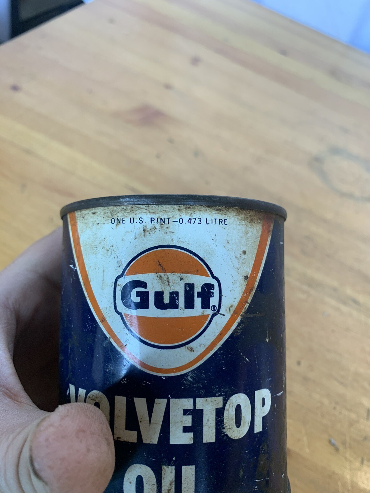 Gulf Oil Company Collectibles Valvetop Oil Can Pint Full eBay