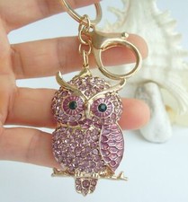 Unique Owl KeyChain Pendant Rhinestone Crystal KPY03502
