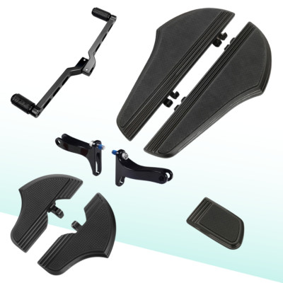 Black Defiance Floorboards w/Heel-Toe Shift for Harley Touring Models